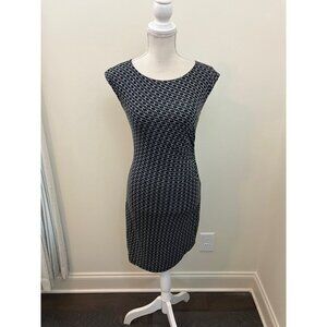 Ann Taylor LOFT Bodycon Pattern Dress One Side Ruched Size XS